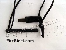 Let us drill a neatly centered lanyard hole into your FireSteel.  We can also add a nice 550-paracord lanyard and our famous Super FireSteel Scraper